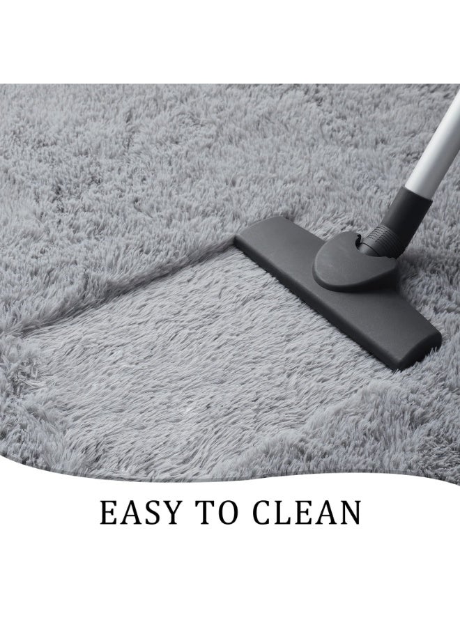 Soft Runner Rugs for Bedroom Living Room Plush Fluffy Rug 2x6 Feet, Shag Furry Area Rug Carpet Non Shedding for Nursery Children Kids Girls Room Home Decorative, Grey - Image 4